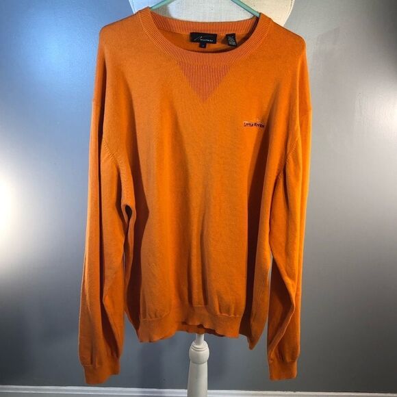 Nick Price Little River Cotton/Cashmere Long Sleeve Orange Crew Neck Sweater XL - Picture 1 of 6